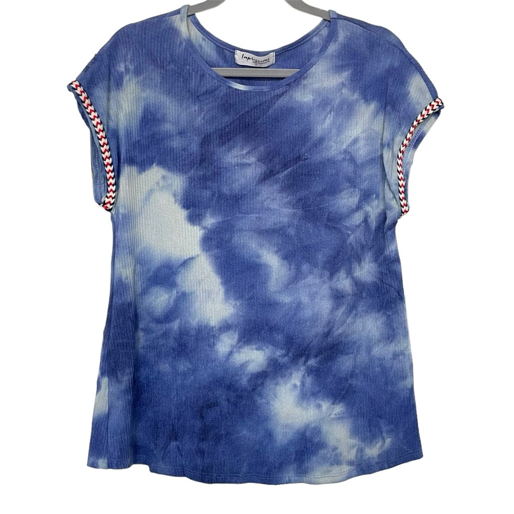 Impressions Blue Tie Dye Top